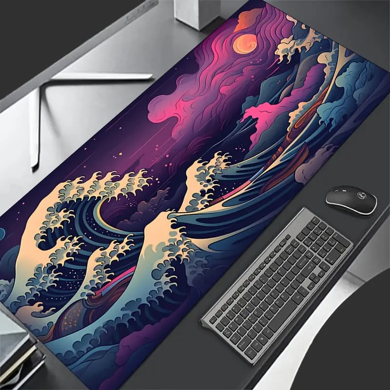 Purple Giant Wave Anime Mouse Pad